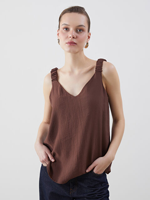 LCWAIKIKI Classic V Yaka Dokulu Kadın Bluz - S5JU25Z8-KPX