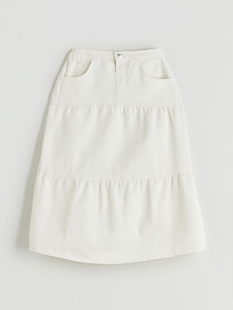 LCW Kids Beli Lastikli Kız Çocuk Jean Etek - S5JU26Z4-FDV