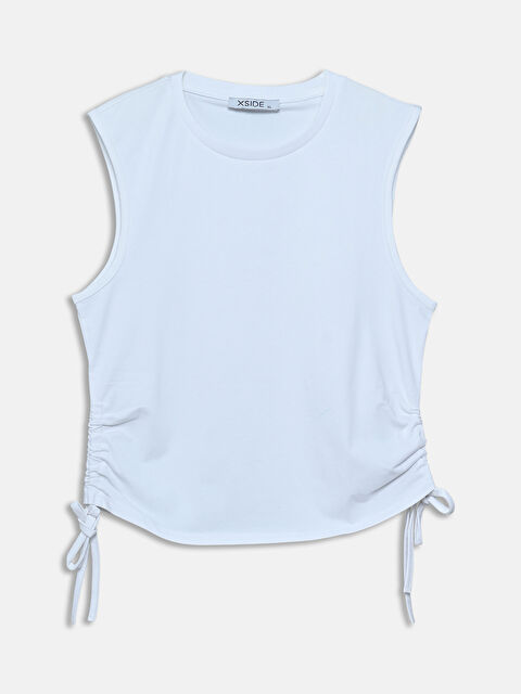 LCWAIKIKI Classic Кроп-топ с круглым вырезом и сборками