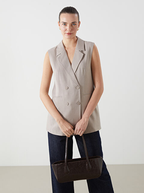 LCWAIKIKI Classic Ceket Yaka Kadın Klasik Yelek - S5JU32Z8-FHL