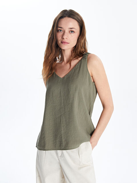 LCWAIKIKI Classic V Yaka Dokulu Kadın Bluz - S5JU44Z8-HBV