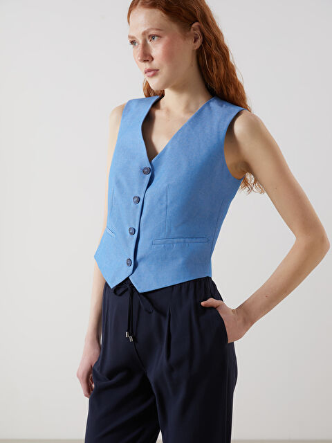 LCW Vision V Yaka Kadın Klasik Yelek - S5JV97Z8-SGS