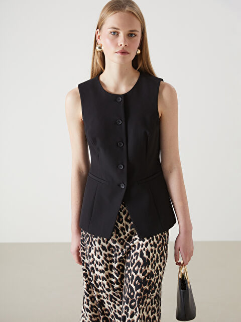 LCW Vision Bisiklet Yaka Kadın Klasik Yelek - S5JY35Z8-CVL