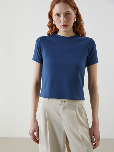 LCW Vision Bisiklet Yaka Kadın Tişört - S5JY43Z8-HSD