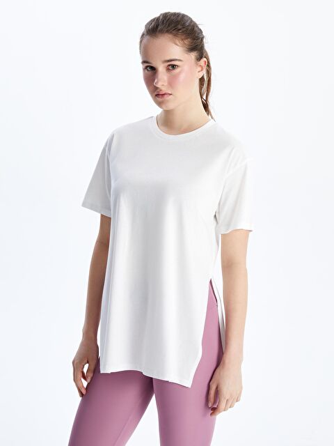 XSIDE ACTIVE Bisiklet Yaka Reflektör Baskılı Kadın Spor Tişört - S5K005Z8-Q6K