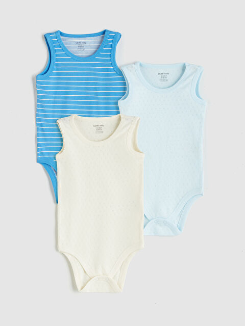 LCW baby Basic Erkek Bebek Çıtçıtlı Body 3'lü - S5K027Z1-FDL