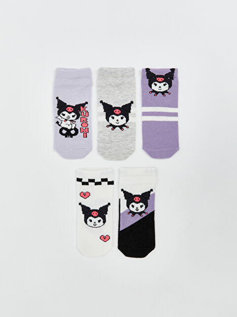 LCW Kids Kuromi Desenli Kız Çocuk Patik Çorap 5'li - S5K064Z4-G7S
