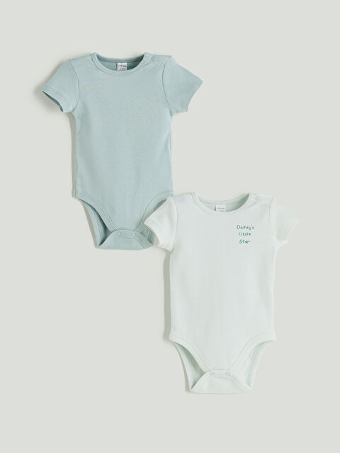 LCW baby Baskılı Erkek Bebek Çıtçıtlı Body 2'li - S5K072Z1-FTU