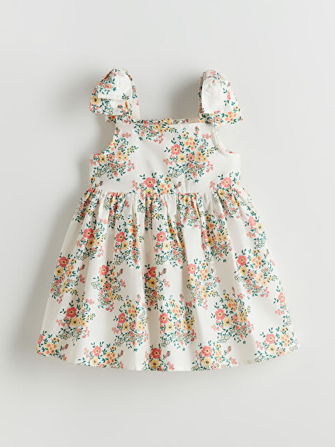 LCW Kids Square Collar Girls' Poplin Dress - S5K108Z1-LRB