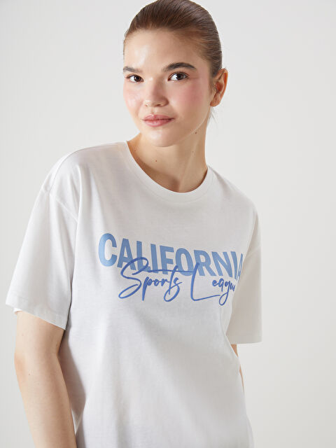 XSIDE ACTIVE Bisiklet Yaka California Baskılı Kadın Spor Tişört - S5K228Z8-Q6K