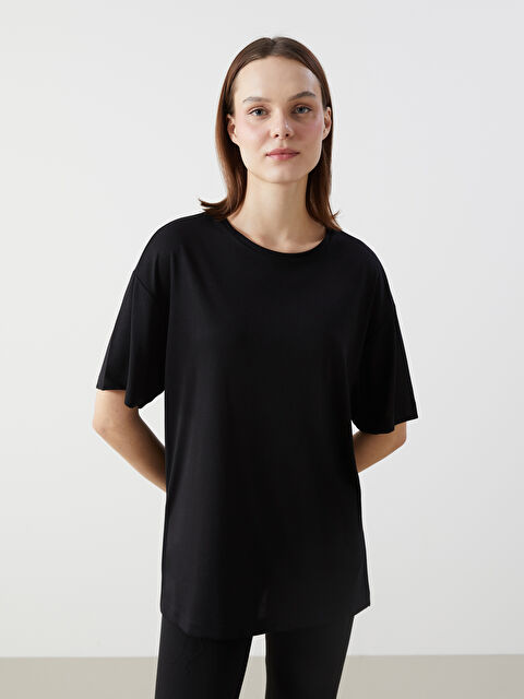 XSIDE ACTIVE Oversize Modal Karışımlı Kadın Spor Tişört - S5K232Z8-CVL