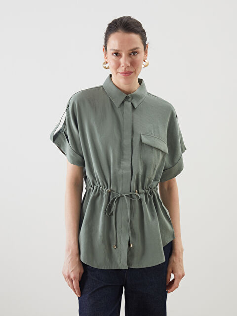 LCWAIKIKI Classic Modal Karışımlı Oversize Kadın Gömlek Tunik - S5K243Z8-HBV