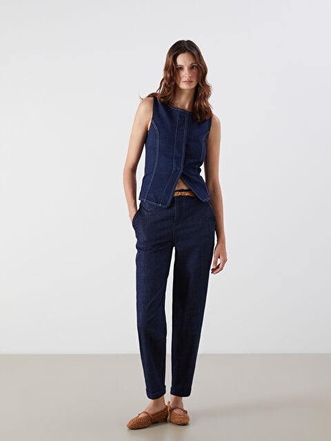 LCW Jeans Beli Kemerli Carrot Fit Kadın Jean Pantolon - S5K248Z8-309