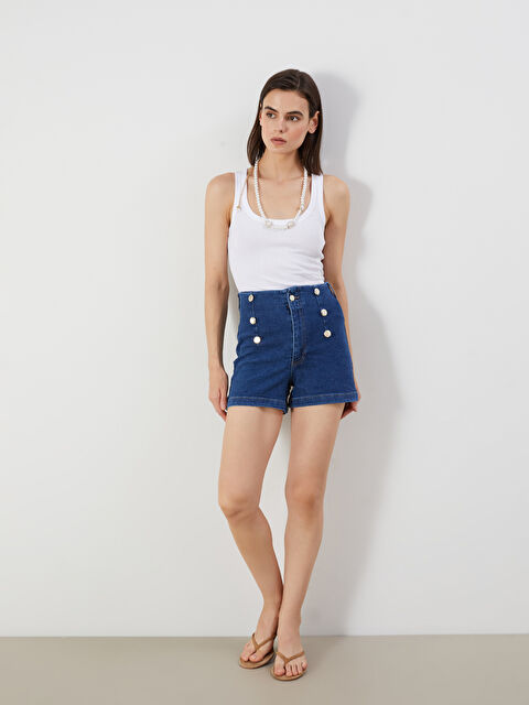 LCW Jeans Dar Fit Kadın Jean Şort - S5K265Z8-309