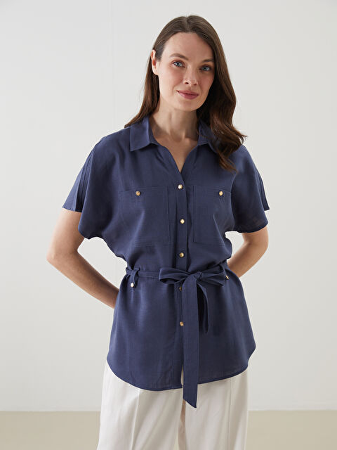 LCW Grace Риза-туника за жени от ленена смес с колан