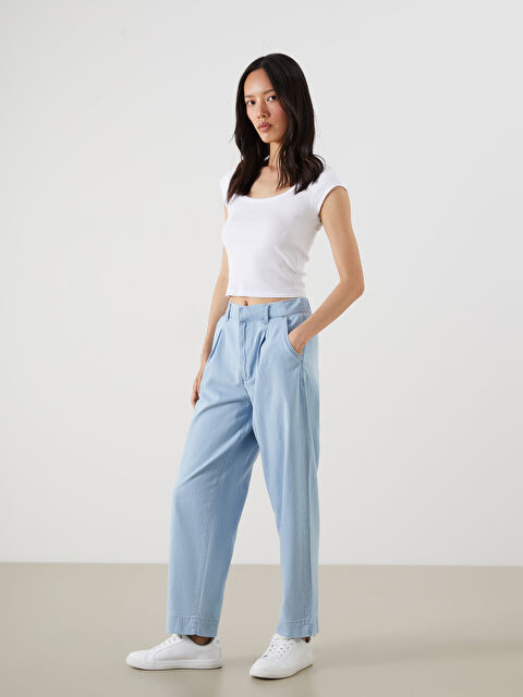 LCW Jeans Beli Lastikli Carrot Fit Kadın Jean Pantolon - S5K274Z8-311