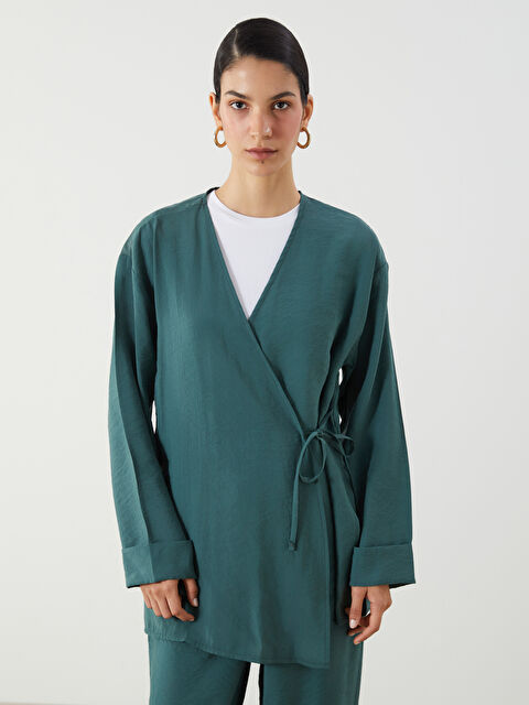 LCW Modest Kruvaze Yaka Modal Karışımlı Kadın Kimono - S5K325Z8-H8L