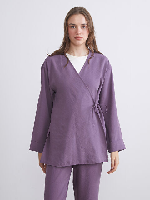 LCW Modest Kruvaze Yaka Modal Karışımlı Kadın Kimono - S5K325Z8-H3K