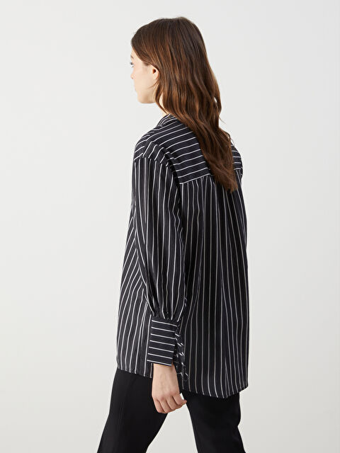 LCW Modest Çizgili Oversize Kadın Gömlek Tunik - S5K328Z8-LEG