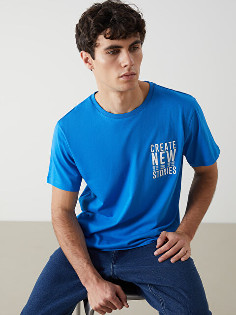 LCW ECO Bisiklet Yaka Kısa Kollu Baskılı Penye Erkek Tişört - S5K350Z8-HFU