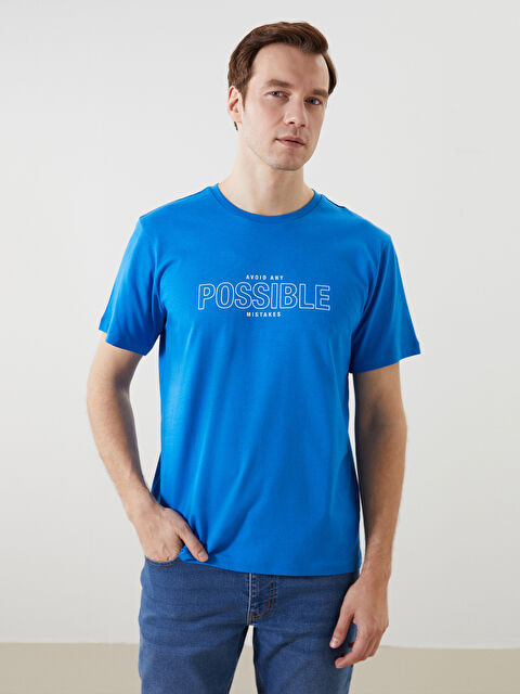 LCW ECO Bisiklet Yaka Kısa Kollu Baskılı Penye Erkek Tişört - S5K352Z8-HFU