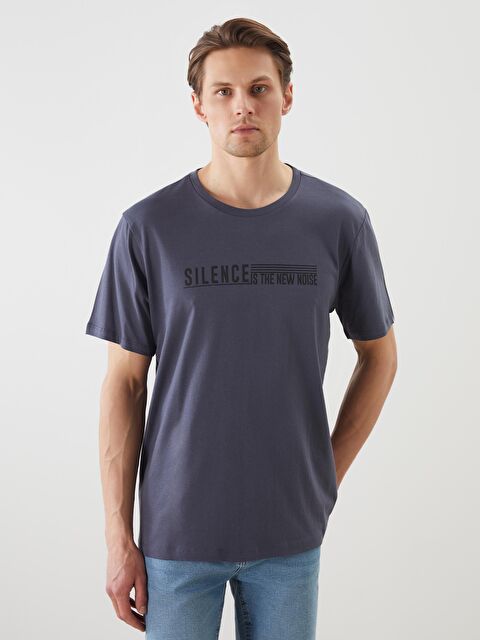 LCW ECO Bisiklet Yaka Kısa Kollu Baskılı Penye Erkek Tişört