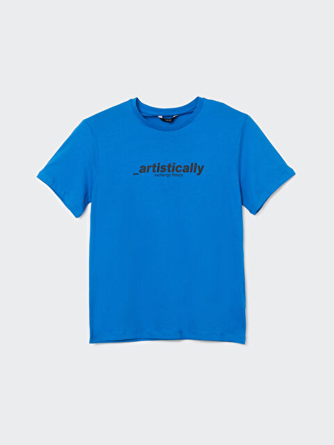 LCW ECO Bisiklet Yaka Kısa Kollu Baskılı Penye Erkek Tişört - S5K360Z8-HFU