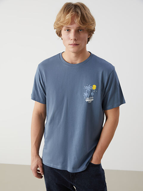 LCW ECO Bisiklet Yaka Kısa Kollu Baskılı Penye Erkek Tişört - S5K363Z8-H8X