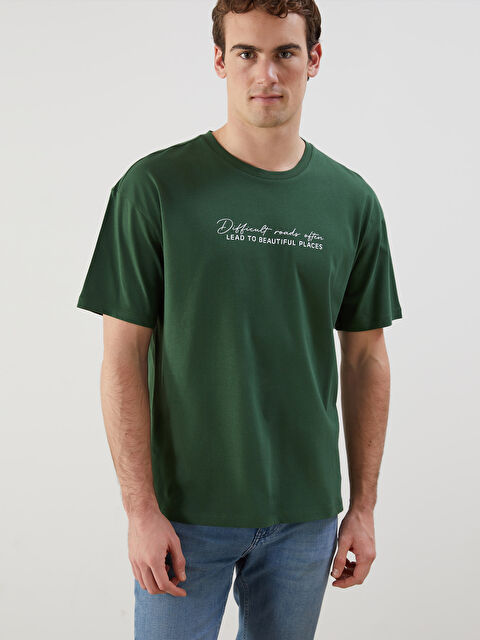 LCW ECO Bisiklet Yaka Kısa Kollu Baskılı Penye Erkek Tişört - S5K385Z8-R35