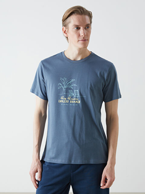 LCW ECO Bisiklet Yaka Kısa Kollu Baskılı Penye Erkek Tişört - S5K427Z8-H8X