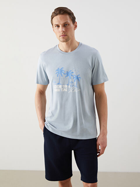 LCW ECO Bisiklet Yaka Kısa Kollu Baskılı Penye Erkek Tişört - S5K431Z8-FKN