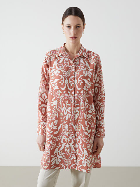 LCWAIKIKI Classic Desenli Kadın Gömlek Tunik - S5K444Z8-LQB