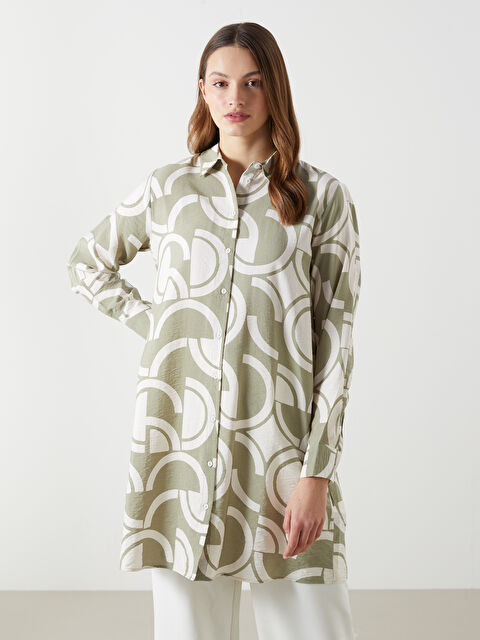 LCWAIKIKI Classic Desenli Kadın Gömlek Tunik - S5K444Z8-LRR