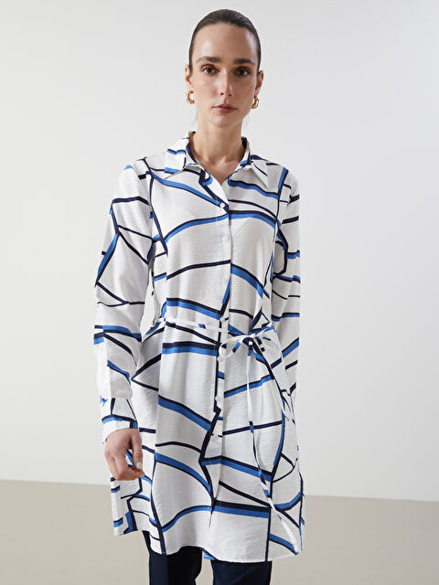 LCWAIKIKI Classic Desenli Kadın Gömlek Tunik - S5K444Z8-LS3