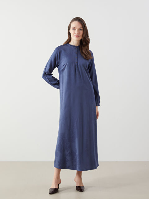 LCW Grace Fırfırlı Dik Yaka Çiçekli Elbise - S5K452Z8-MKQ