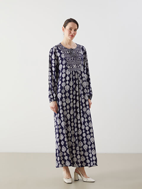 LCW Grace Bisiklet Yaka Desenli Elbise - S5K453Z8-LQQ