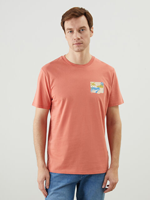 LCW ECO Bisiklet Yaka Kısa Kollu Baskılı Penye Erkek Tişört - S5K462Z8-GQ1