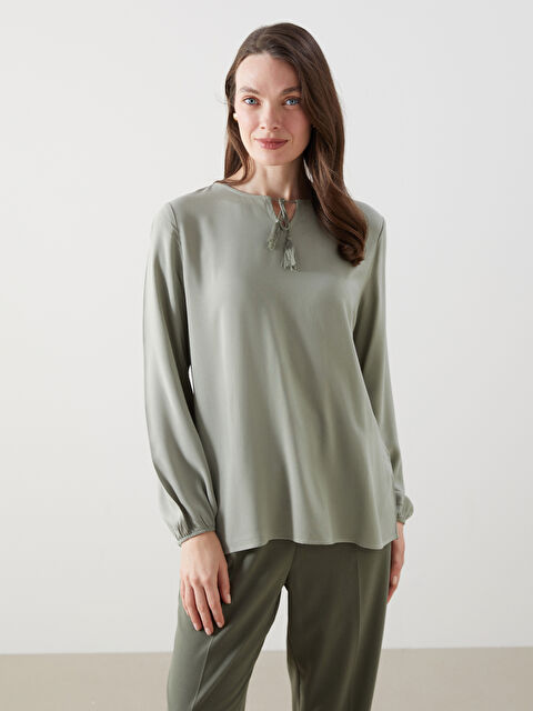 LCW Grace Bağlamalı Yaka Kadın Bluz - S5K482Z8-GNZ