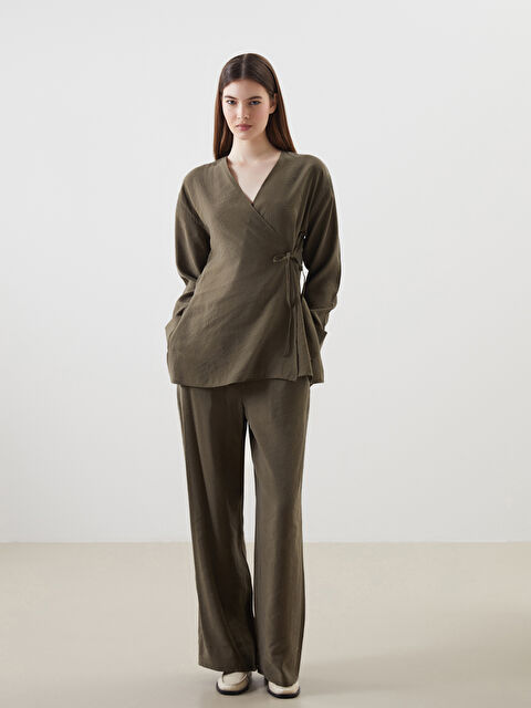 LCW Modest Beli Lastikli Geniş Paça Kadın Pantolon - S5K511Z8-CTY