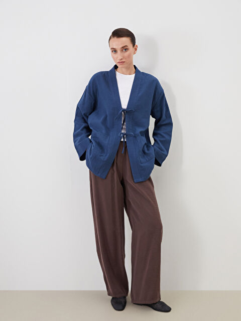 LCW Modest Beli Lastikli Geniş Paça Kadın Pantolon - S5K511Z8-DJ7