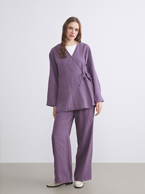 LCW Modest Beli Lastikli Geniş Paça Kadın Pantolon - S5K511Z8-H3K