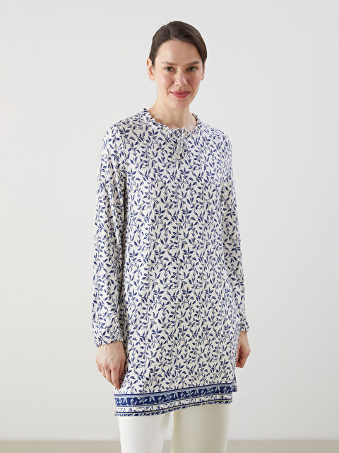 LCW Grace Bağlamalı Yaka Çiçekli Kadın Tunik - S5K545Z8-LRA