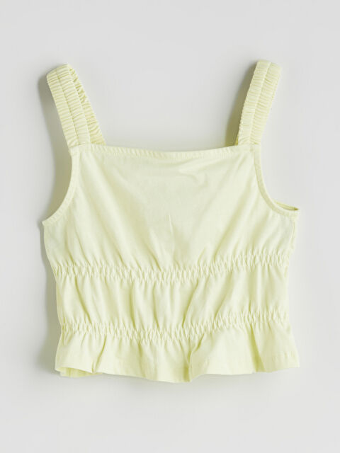 LCW Kids Kare Yaka Kız Çocuk Crop Bluz - S5K551Z4-FTN