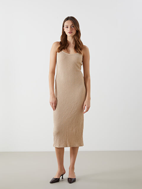 LCW Vision U Yaka Dokulu Elbise - S5K563Z8-D6H