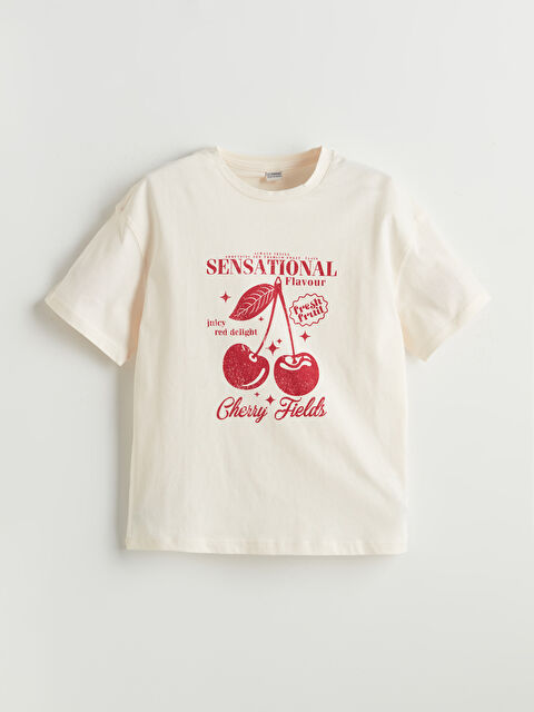 LCW Kids Футболка для дівчаток з круглим вирізом горловини