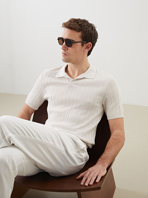 LCW Vision Polo Yaka Kısa Kollu Erkek Triko Kazak - S5K631Z8-YVP