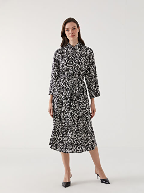 LCW Grace Desenli Kadın Gömlek Elbise - S5K660Z8-LQJ