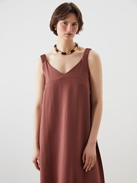 LCWAIKIKI Classic V Yaka Askılı A Kesim Elbise - S5K733Z8-HHA