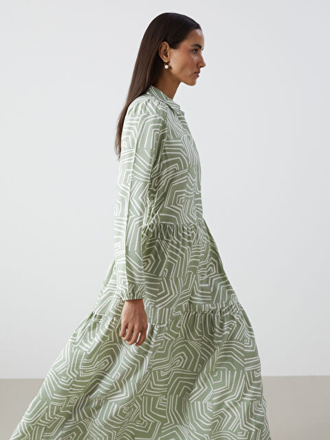 LCWAIKIKI Classic Gömlek Yaka Desenli Elbise - S5K812Z8-LRR