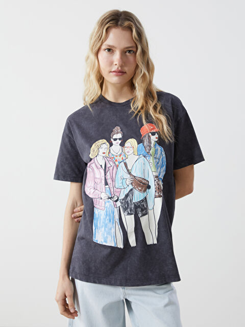 LCWAIKIKI Classic Crew Neck Printed Women's T-Shirt - S5K824Z8-DC4